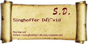 Singhoffer Dávid névjegykártya