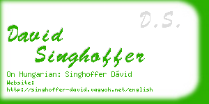 david singhoffer business card